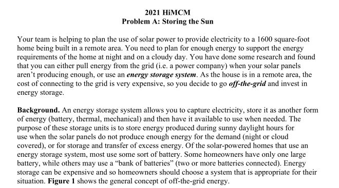 HiMCM美国高中生数学建模竞赛