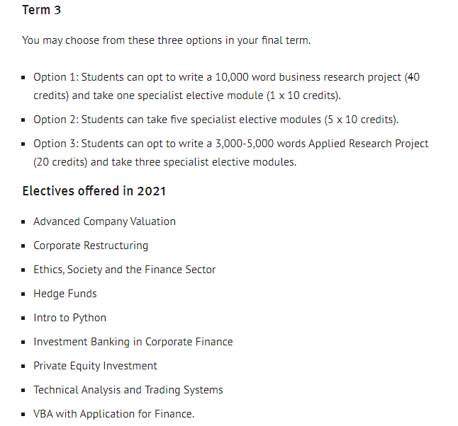 英研公司金融(Corporate Finance)专业简介——以KCL、Bayes为例