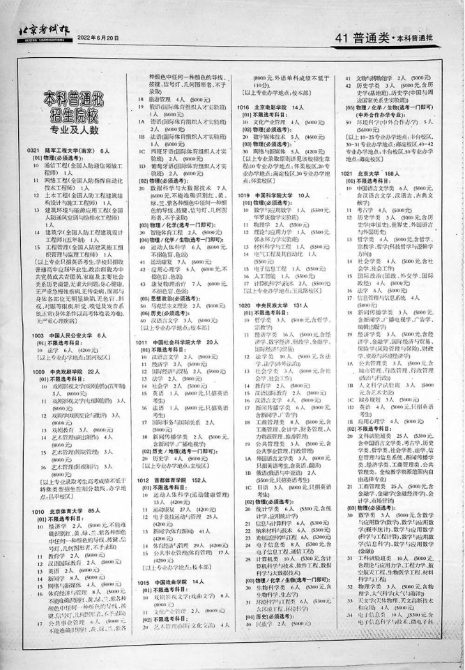 清北普通批招生376人！2022年全国院校在京招生计划公布