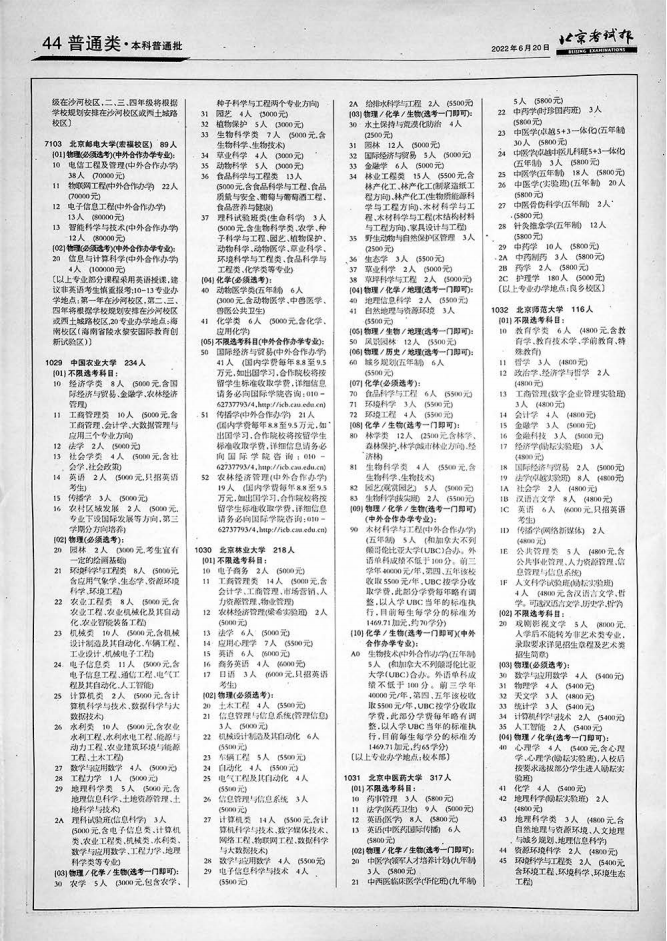 清北普通批招生376人！2022年全国院校在京招生计划公布