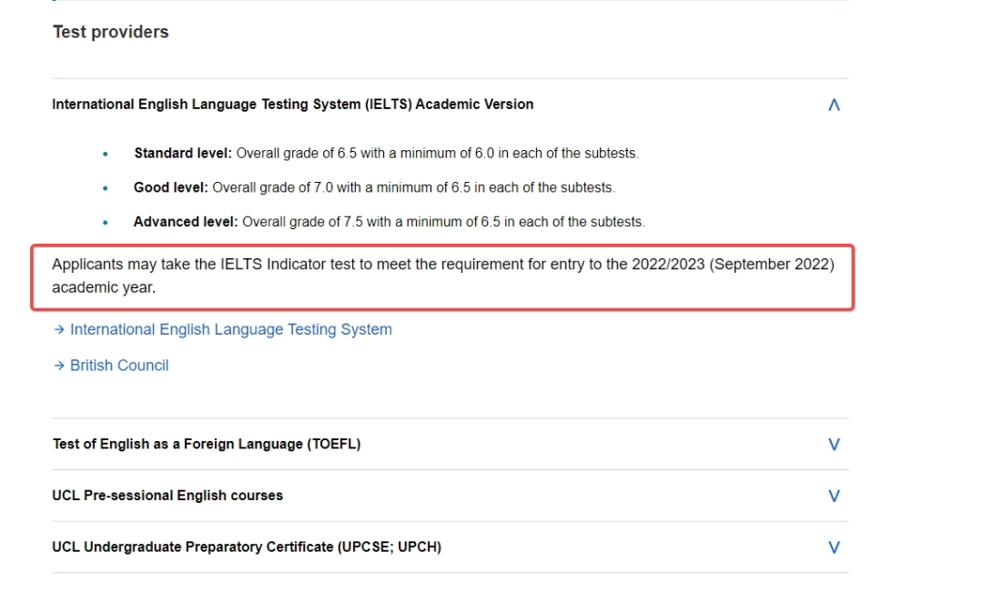 DDL临近的A2学生看过来！英国G5本科有2所认可IELTS Indicator