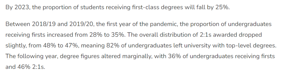 信息 | 英国大学将降低高学位比例？想获得高分更难了