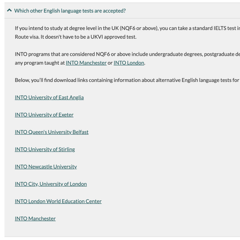 INTO英国常见语言类型分数对照