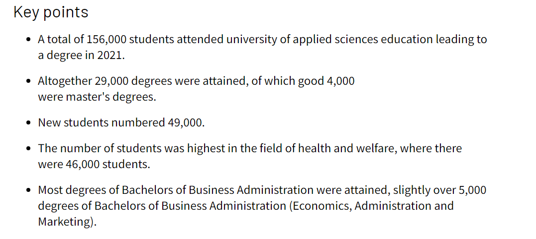 芬兰应用科学大学，哪几所学生最多