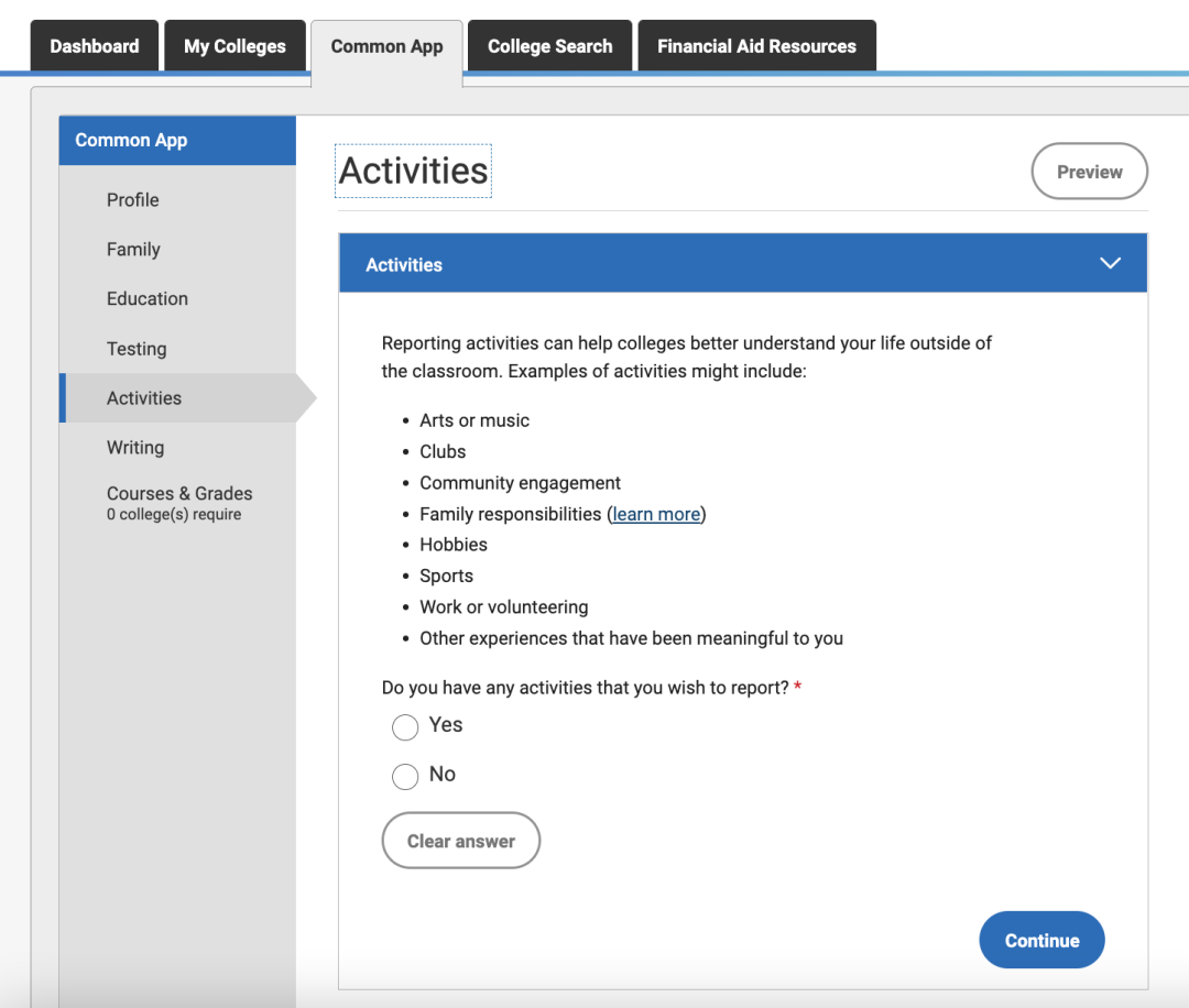 美本申请 Common App 活动清单填写指南
