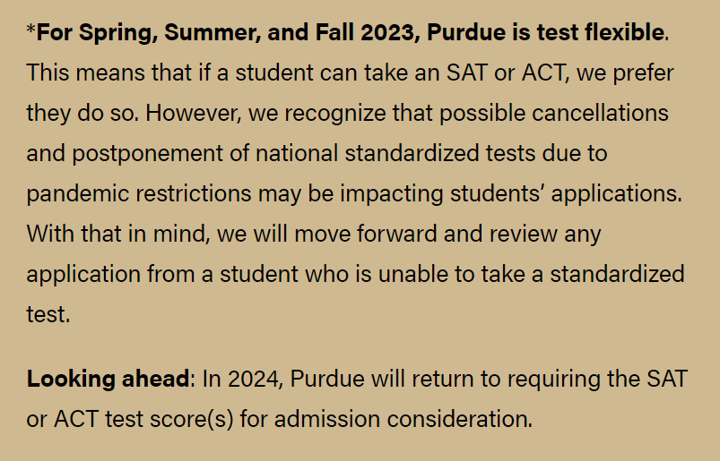 普渡大学恢复标化要求，这一届也许是最后一年SAT/ACT自由了！