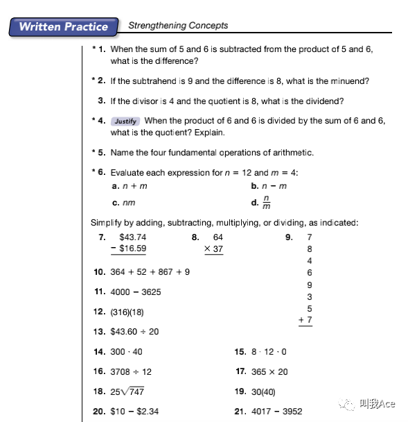 贝赛思数学系列二：课程教材Saxon Math特点解析（附教材词汇）