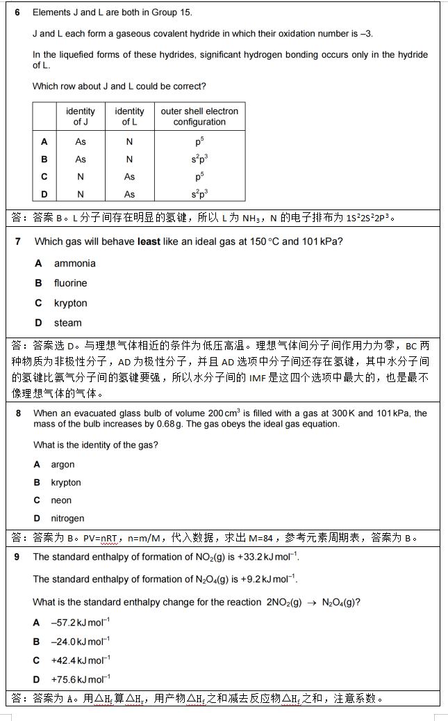 名师课堂 | 2022年CAIE AS化学P1真题卷（一）