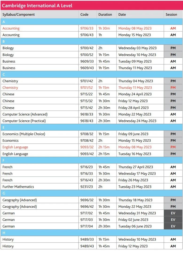 A-level考试 | 2023年IG/A-level夏季大考时间表出炉！注意这些科目考试范围有调整！