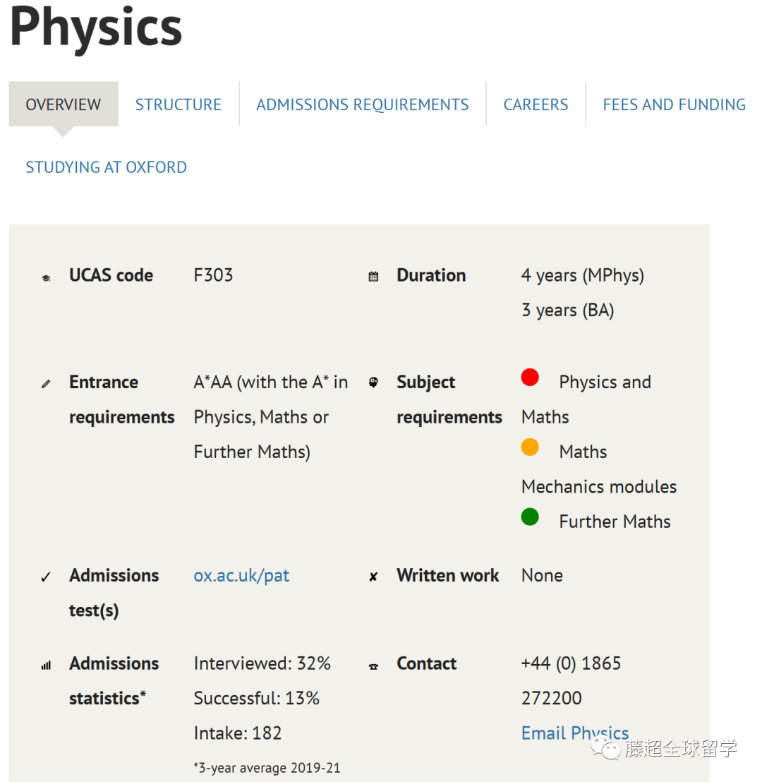 英国G5物理本科学校和申请录取要求介绍