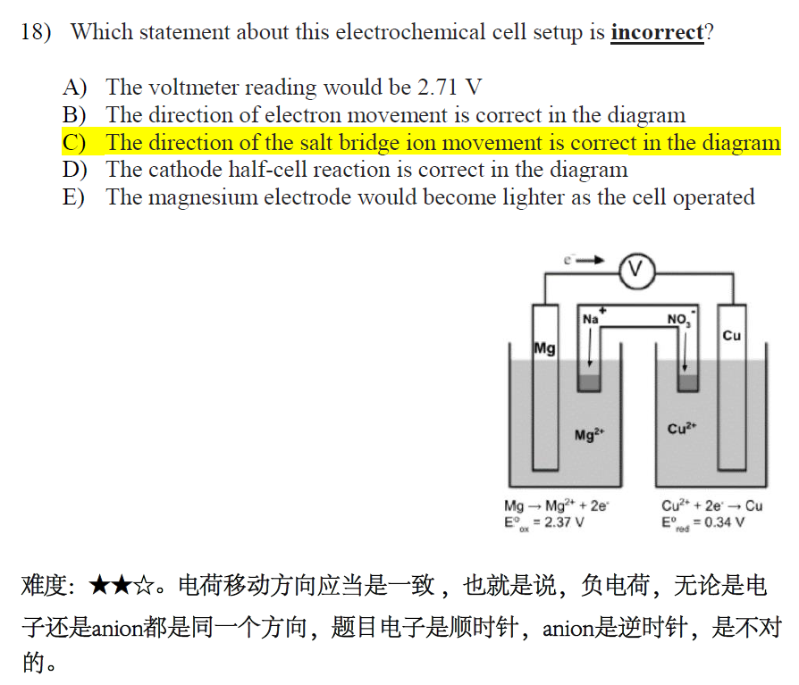 加拿大化学竞赛CCC真题讲解2022(4)