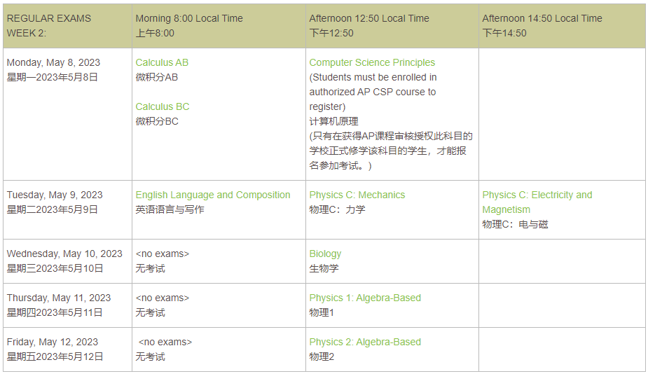 收藏！2023年AP五大考区考试时间表汇总！附考前注意事项！