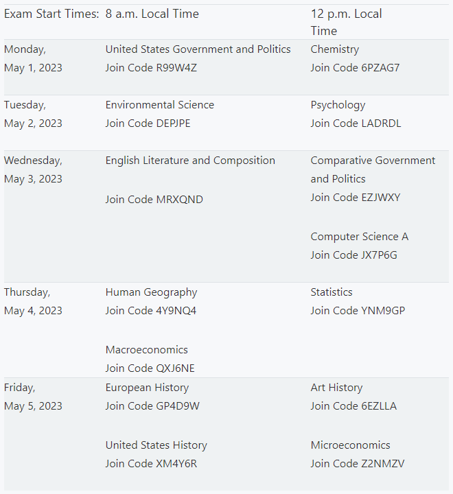 收藏！2023年AP五大考区考试时间表汇总！附考前注意事项！