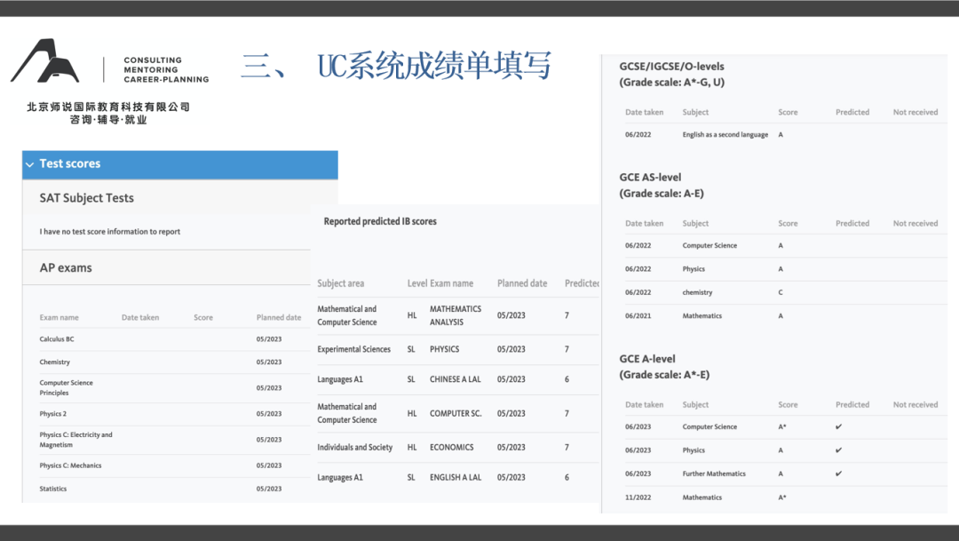 AP/IB/AL不同体系如何填写美本网申成绩单