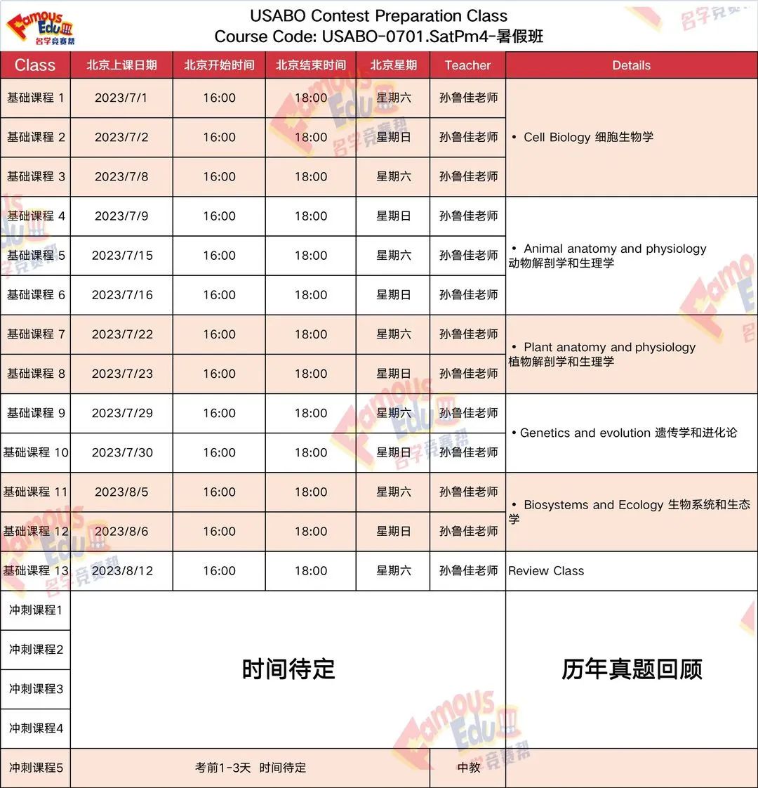 开课通知｜USABO是生物界“扛把子”？想申请藤校的你还不知道？