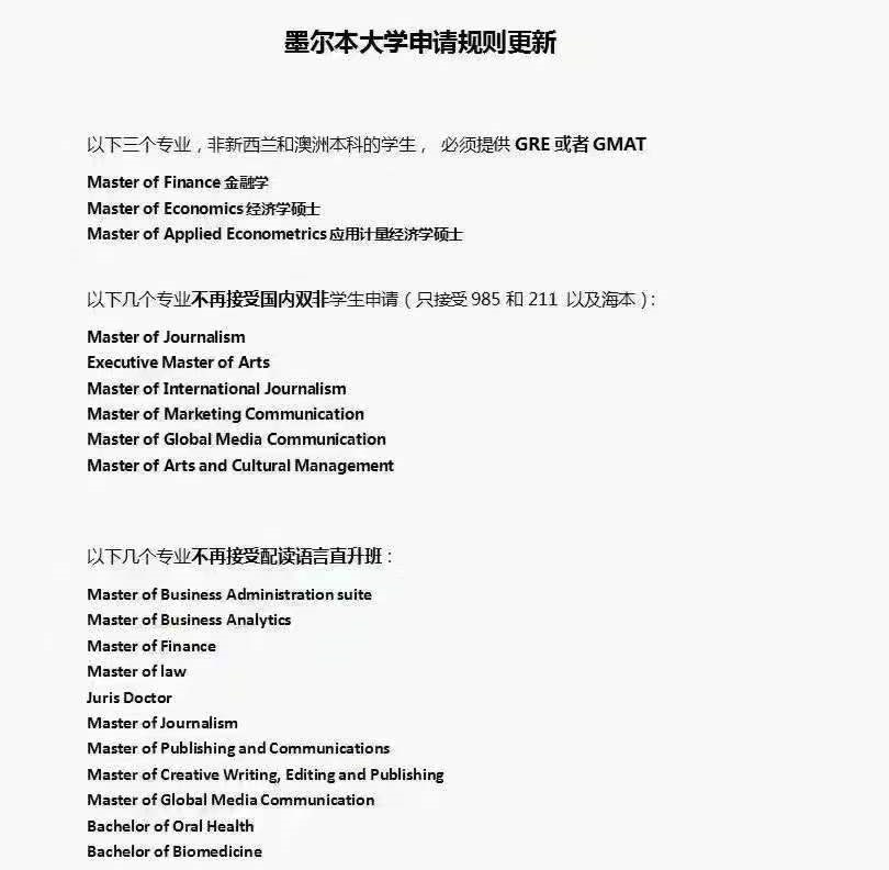 墨尔本大学不再接受双非同学申请？并没有，但是要求还是变高了