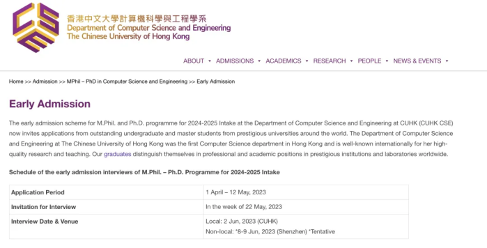 港中文商学院提前批次申请已开放！24Fall已开放项目汇总！