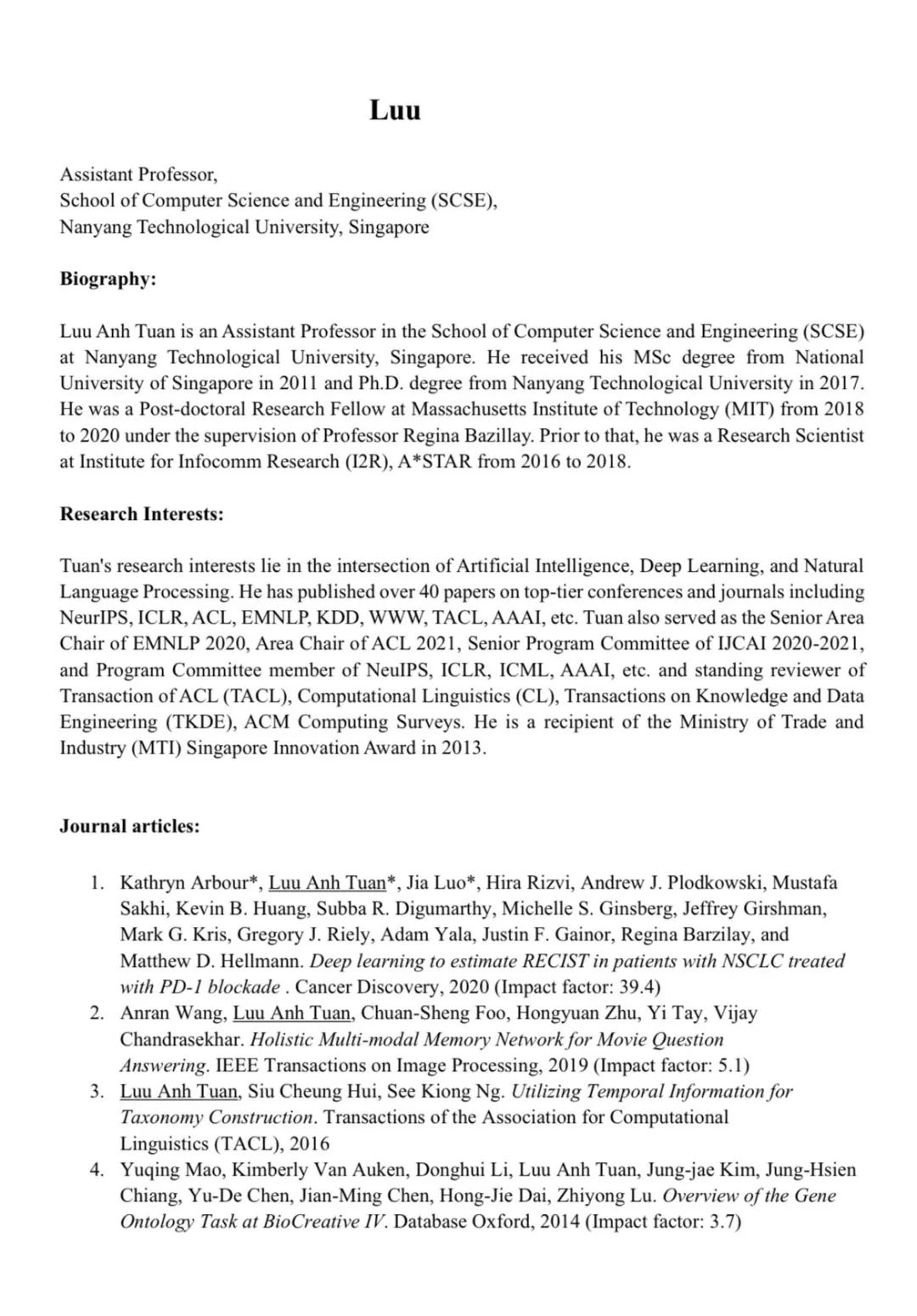 ChatGPT热潮背后的深度学习、神经网络与自然语言处理技术研究 | 南洋理工大学教授科研项目