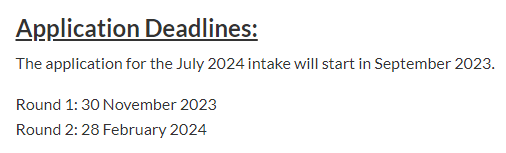 2024Fall | 南洋理工大学各专业申请时间汇总