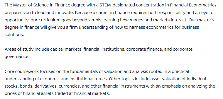 JHU王牌STEM专业：金融硕士项目介绍