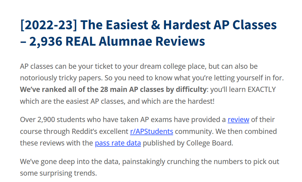美国学生心目中「最简单&最难」的AP科目分别是谁？