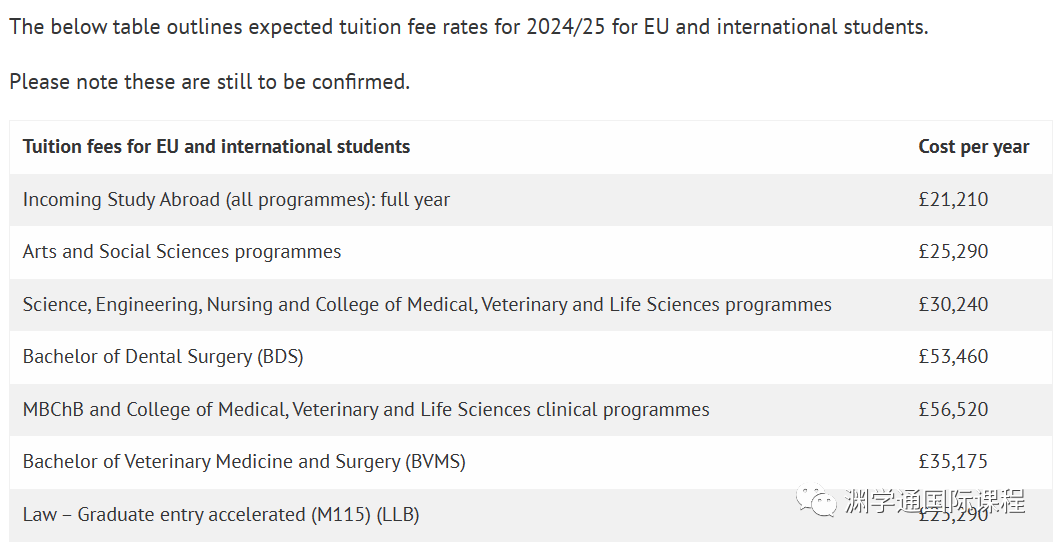 2024/25学年学费更新！KCL/爱丁堡/布里斯托/利兹/格拉斯哥全员上涨！