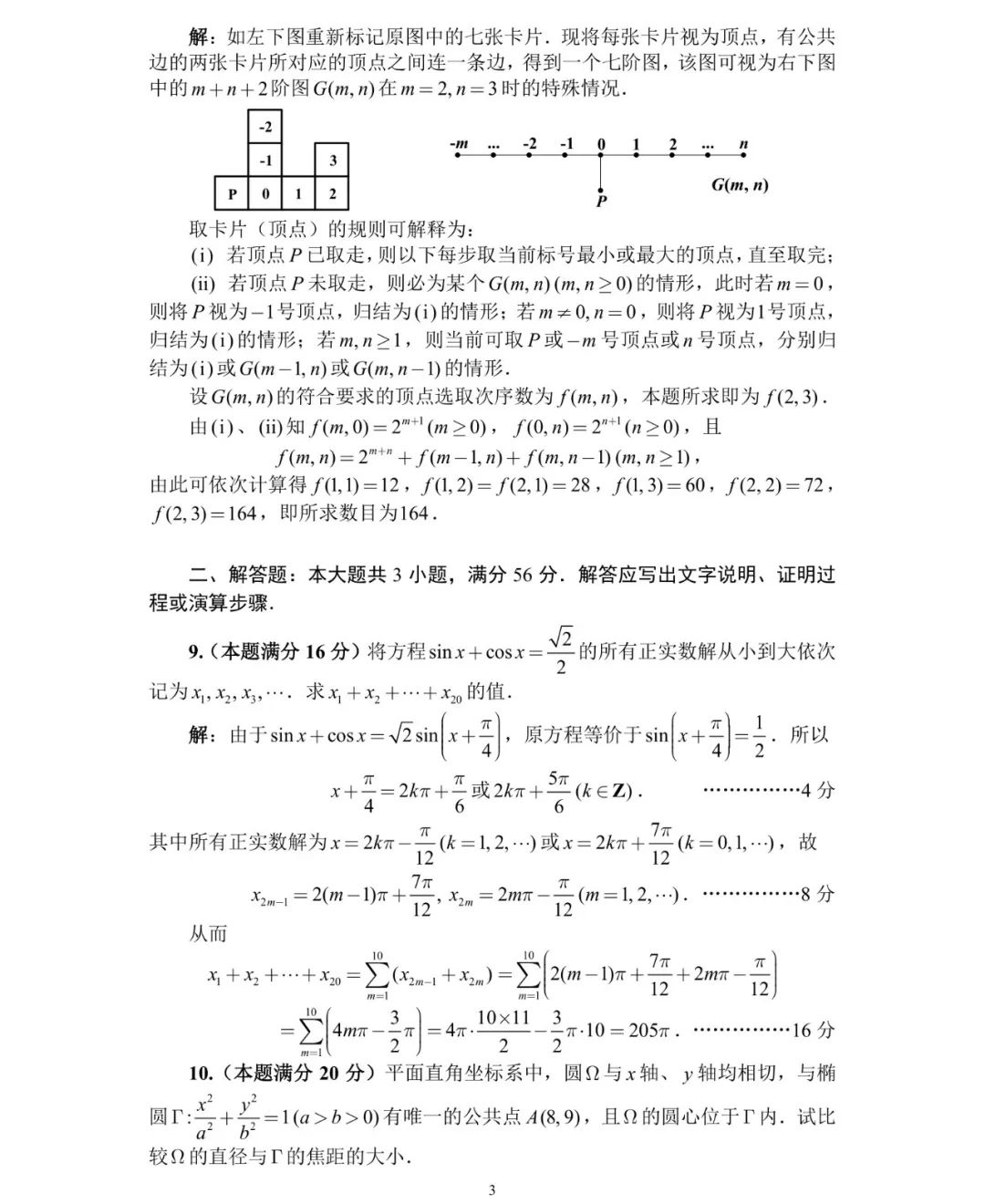 官方完整版！第39届高中数学联赛（AB卷）标准答案出炉！