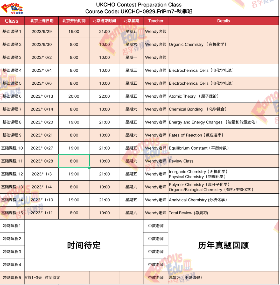 开课通知｜剑桥点名的化学竞赛UKChO，学霸都在偷偷备考，确定不进来看看？