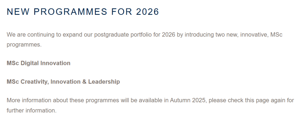 打响26Fall申请第一枪!UCL官宣26fall新增2个专业! 打响26Fall申请第一枪!UCL官宣26fall新增2个专业!