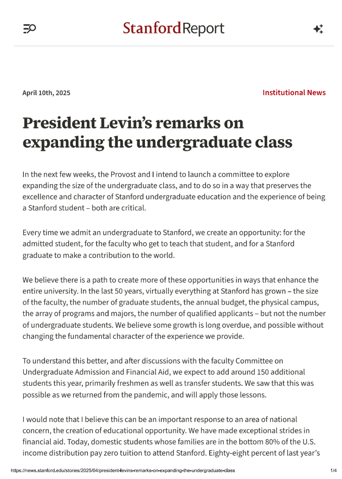 重磅!斯坦福大学扩招150人!恢复标化考试,硬刚“州政府”,保留Legacy! 重磅!斯坦福大学扩招150人!恢复标化考试,硬刚“州政府”,保留Legacy!