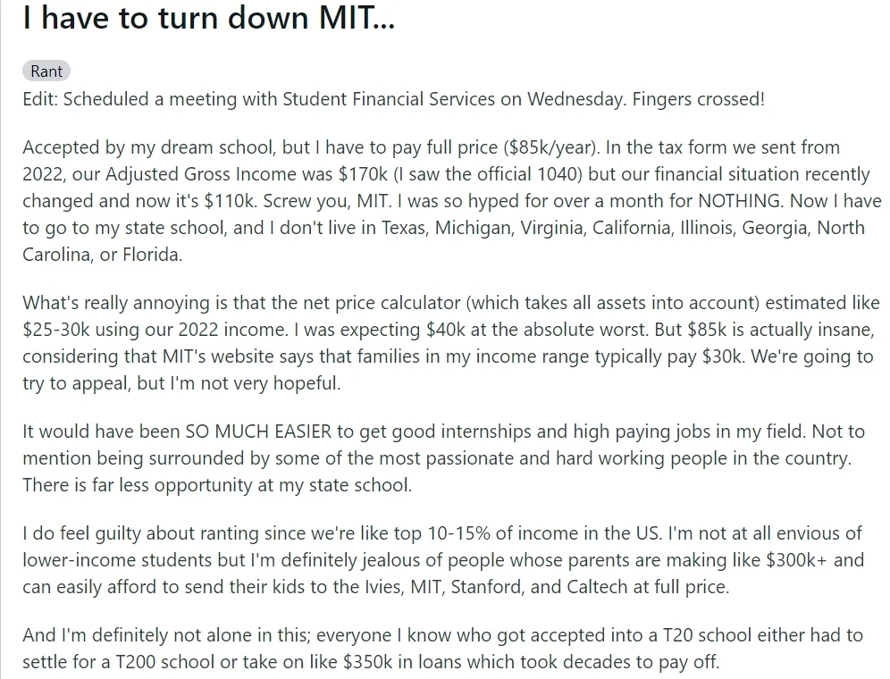 还是不差钱！又一藤校官宣年收入低于180万免学费！为抢人都豁出去了！