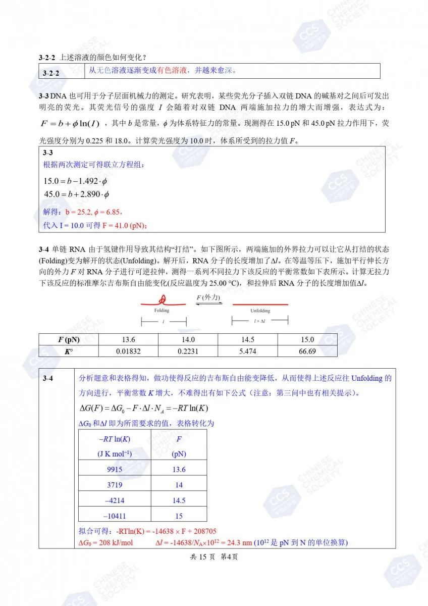 第38届化学竞赛初赛官方答案公布！获奖名单预计9月下旬出炉