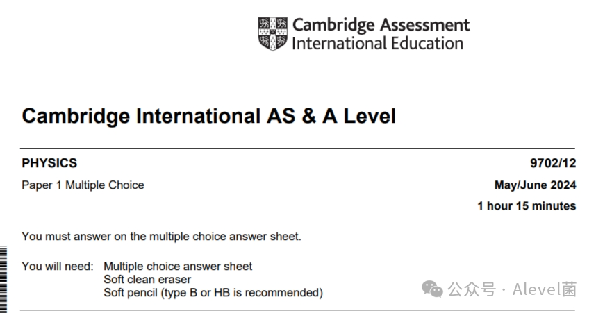 CIE ALevel物理(9702)真题解析：2024夏季考卷paper 1易错题