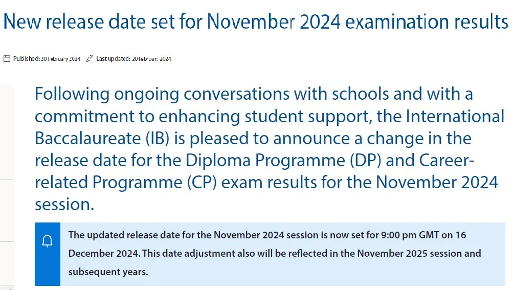 公布新考规，调整考试时间！2024年11月以及25年5月IB大考将迎来考试新变化！