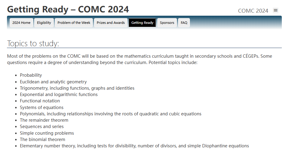 奥赛选手都爱的比赛：2024加拿大公开数学挑战赛（COMC）震撼来袭！