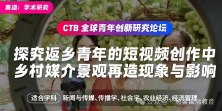 9-12年级必看！CTB全球青年创新论坛6大新课题！附CTB详细参赛时间和流程