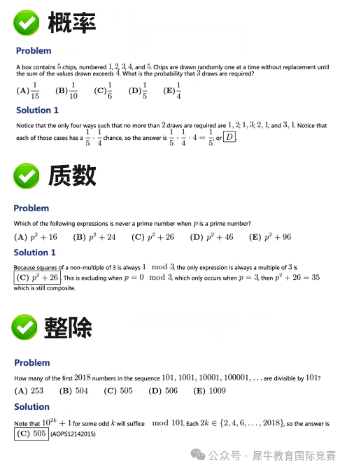 AMC10竞赛必考的知识点有哪些？AMC10竞赛常考19个题型！考前提分必看！