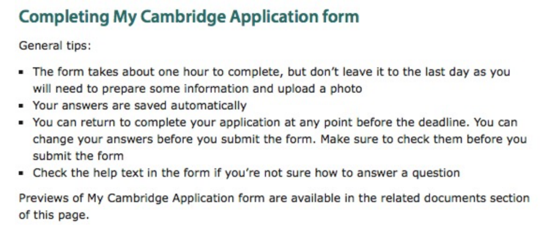 易天干货分享｜My Cambridge Application如何填写？