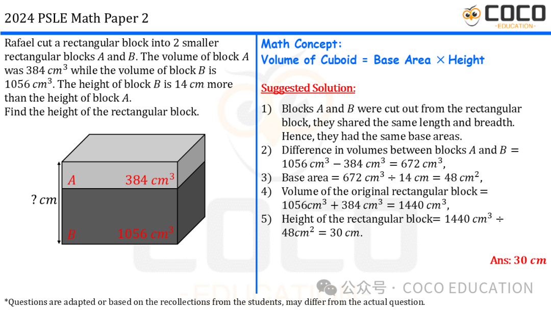 COCO 2024 PSLE数学总结