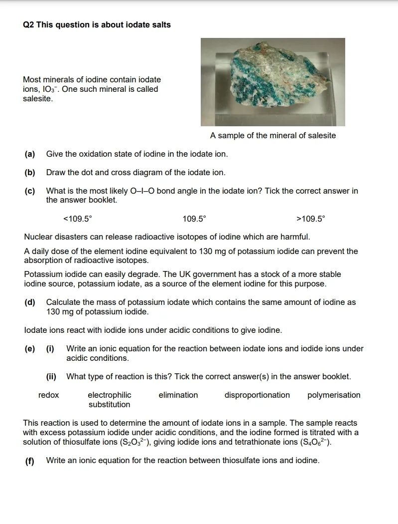 USNCO/UKChO/CCC，2025赛季准备中！生化专业必备！