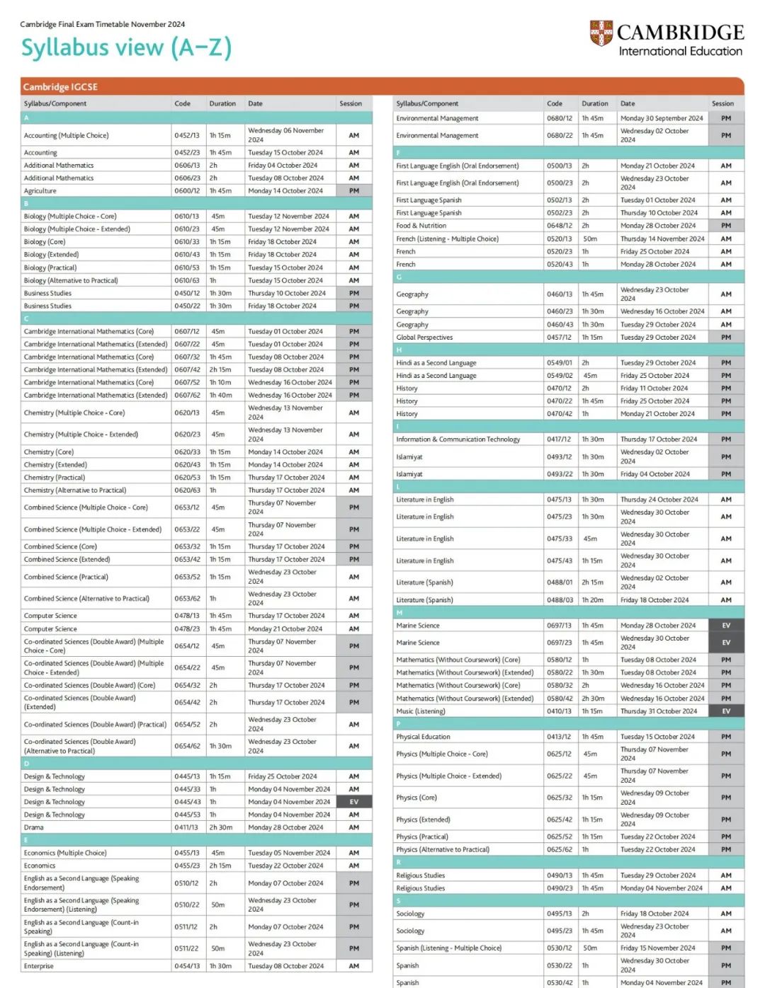 超全汇总！IGCSE&A Level 三大考局最新考试时间来啦~