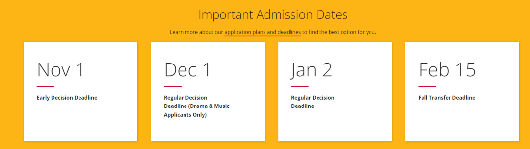 最新！Top50美本25fall申请截止日期汇总！