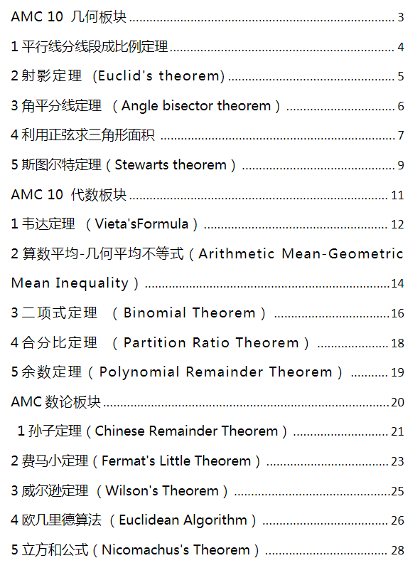 AMC10考试范围&考点内容汇总！附备考公式资料~