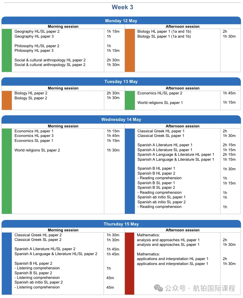 【IB 2025】五月大考日程公布！物化生等学科迎来大纲变革！