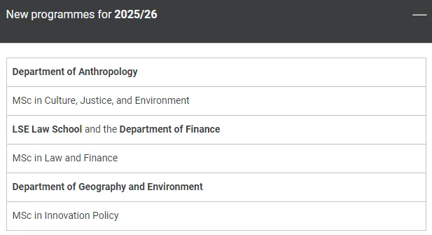 英国留学｜伦敦政治经济学院开放25fall申请，新增三个硕士项目！