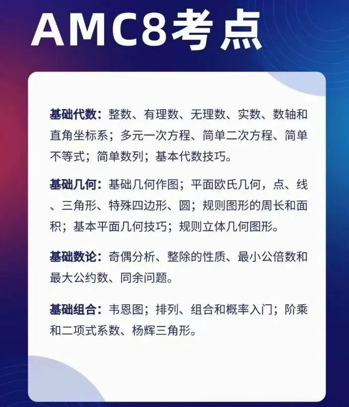 AMC8竞赛对应校内数学几年级知识？