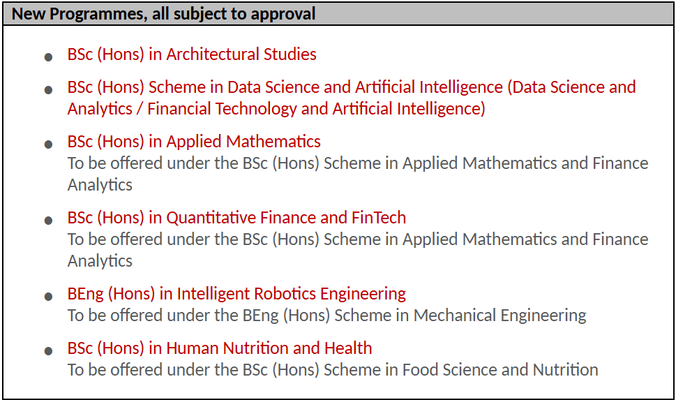 官宣！2025年香港理工大学全新本科专业一览表！