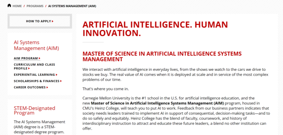 12月截止！CMU 新开人工智能系统管理硕士项目，开启未来科技领袖之路