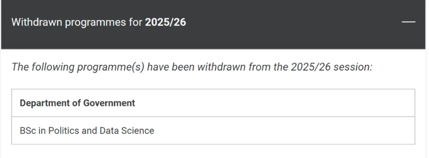 LSE 2025/26学年取消这一本科专业！UCAS没填IG成绩立刻被LSE拒？