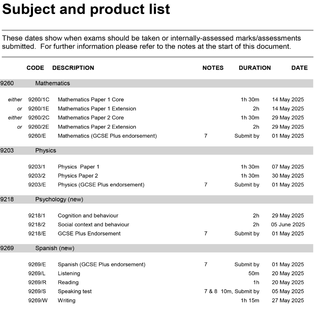建议收藏！A-Level三大考试局2025年夏季大考时间表出炉